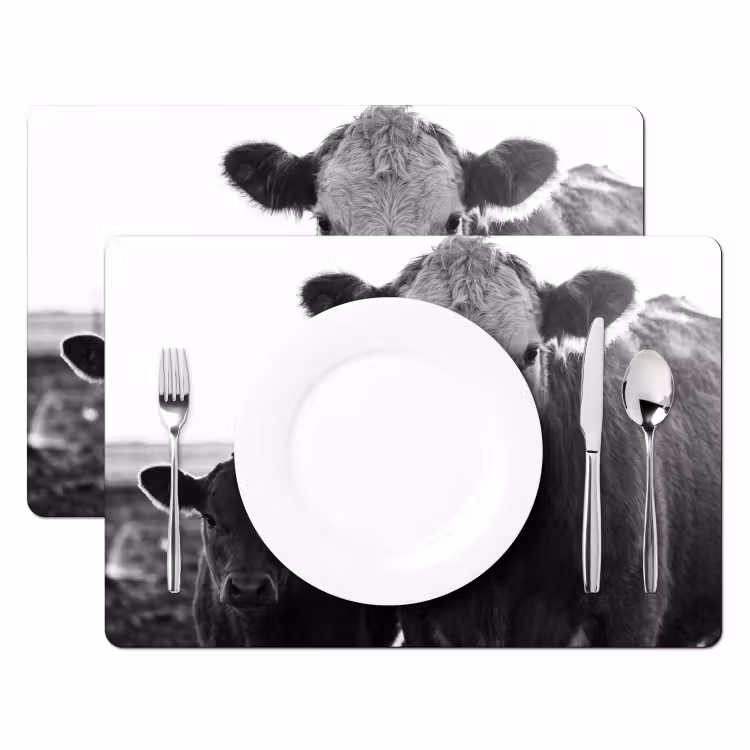 Koeien - Zwart - Wit Placemat vinyl groot -zzsfeer2_Kitchenyeah-website