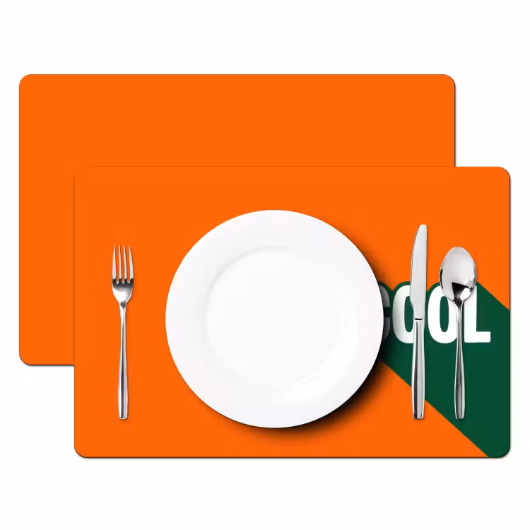 Cool - Oranje - Groen Placemat vinyl groot -zzsfeer2_Kitchenyeah-website