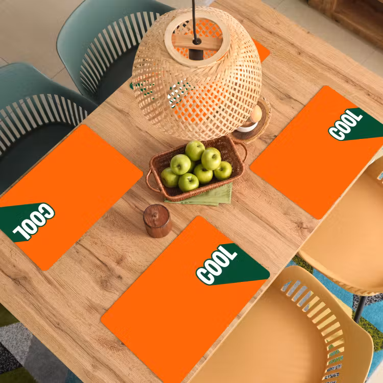 Cool - Oranje - Groen Placemat vinyl groot -zzsfeer5_Kitchenyeah-website