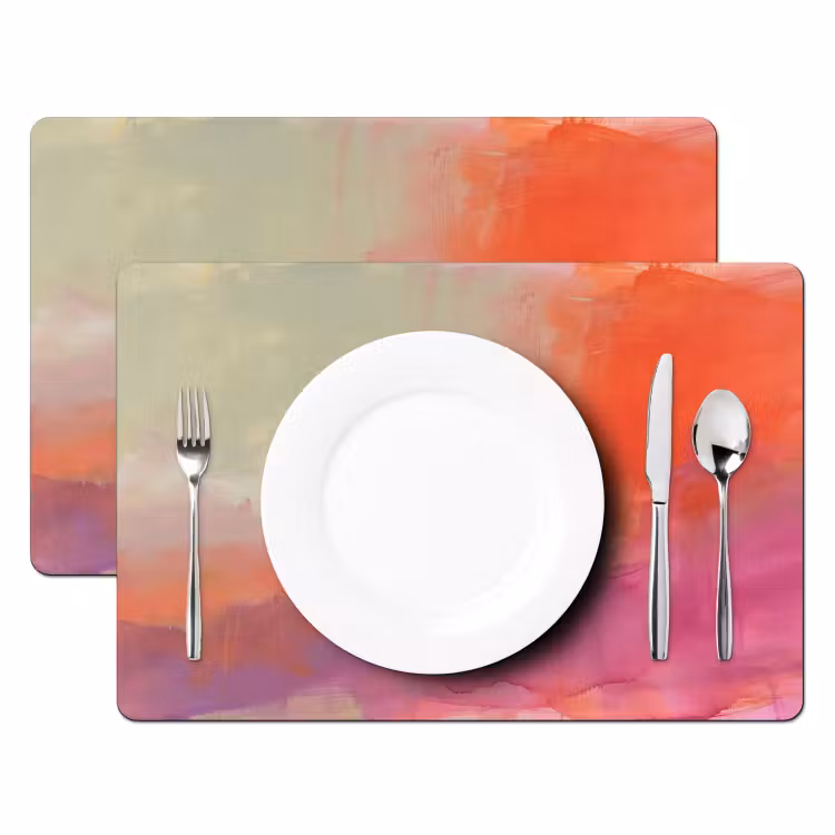 Kunst - Vloeiend - Overgangen - Oranje Placemat vinyl groot -zzsfeer2_Kitchenyeah-website