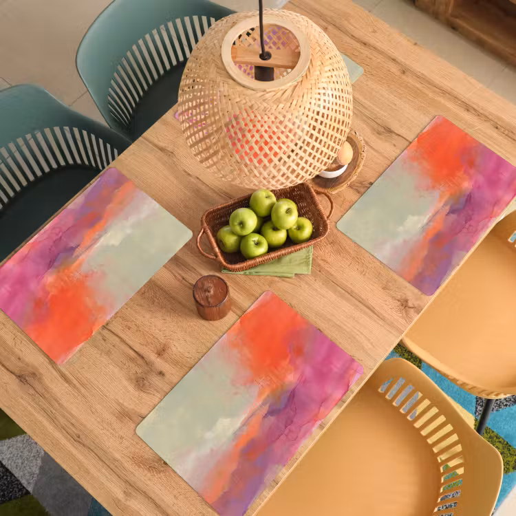 Kunst - Vloeiend - Overgangen - Oranje Placemat vinyl groot -zzsfeer5_Kitchenyeah-website