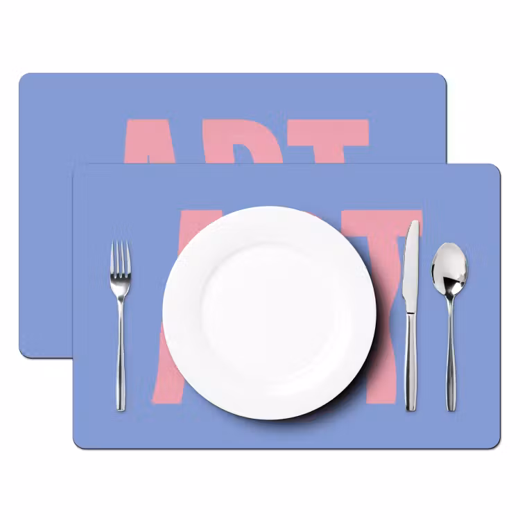 Art - Roze - Blauw Placemat vinyl groot -zzsfeer2_Kitchenyeah-website