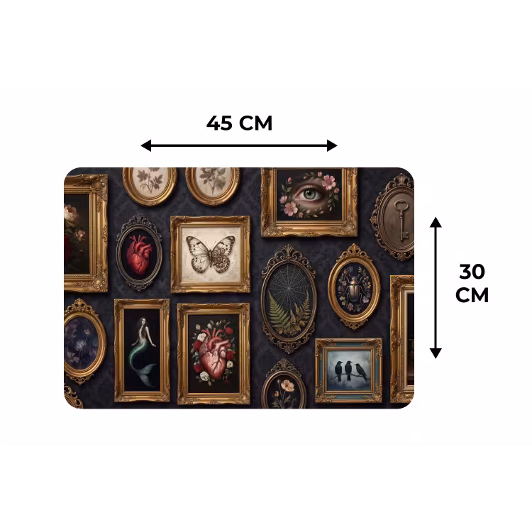 Kunst - Collectie - Vintage - Klassiek - Donker Placemat vinyl groot -specs