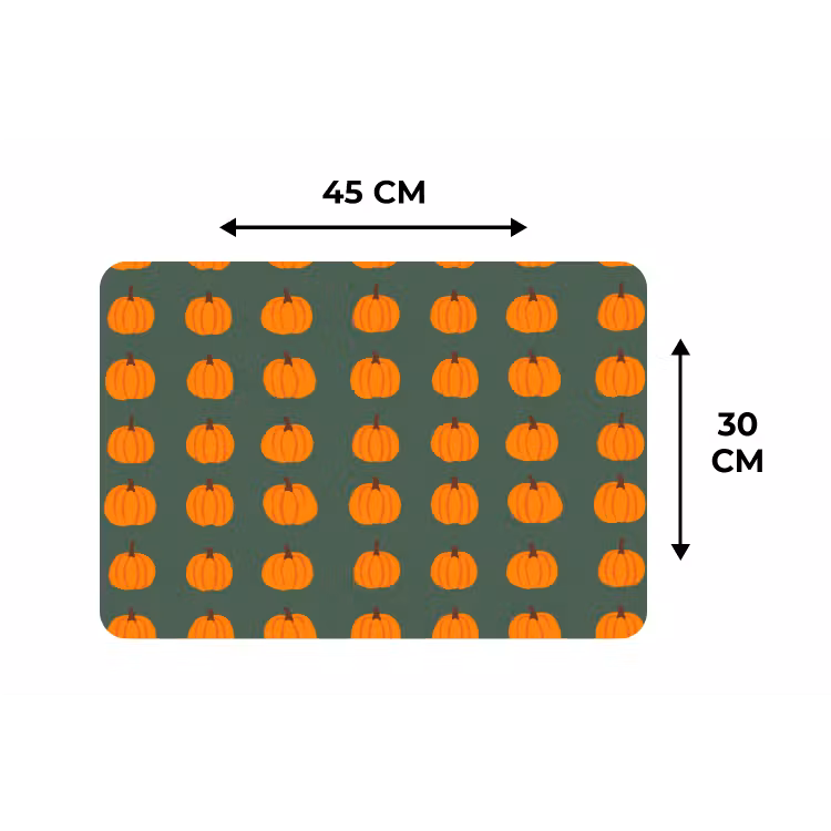 Pompoen - Patroon - Oranje Placemat vinyl groot 368 -specs