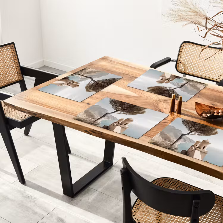 Kust - Klif - Boom - Gebouw Placemat vinyl groot -zzsfeer4_Kitchenyeah-website