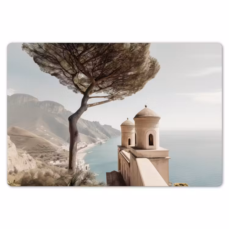 Kust - Klif - Boom - Gebouw Placemat vinyl groot -zzsfeer1_Kitchenyeah-website