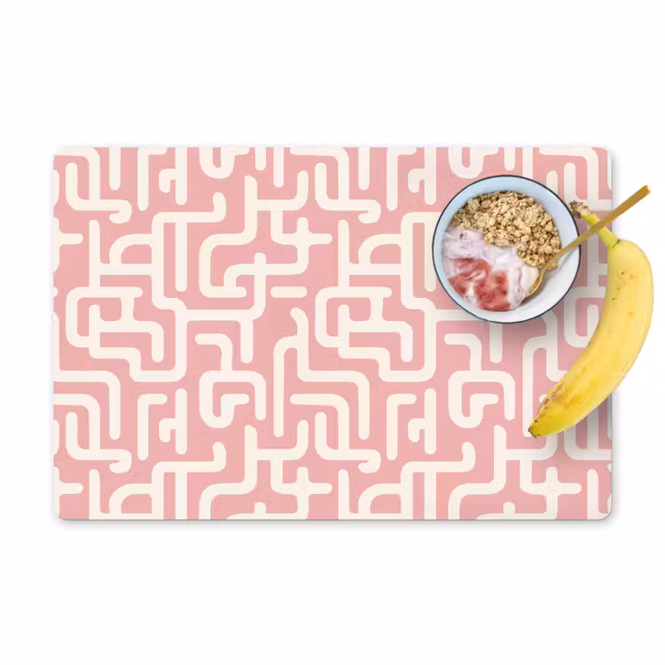 Doolhofpatroon - Roze - Wit - Abstract Placemat vinyl groot 368 -zzzproduct_Kitchenyeah-website
