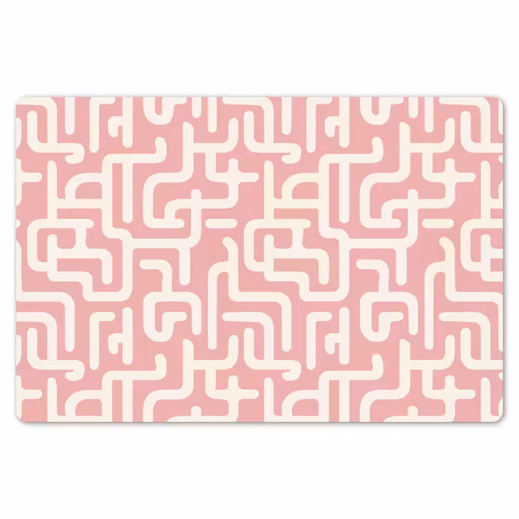Doolhofpatroon - Roze - Wit - Abstract Placemat vinyl groot 368 -zzsfeer1_Kitchenyeah-website