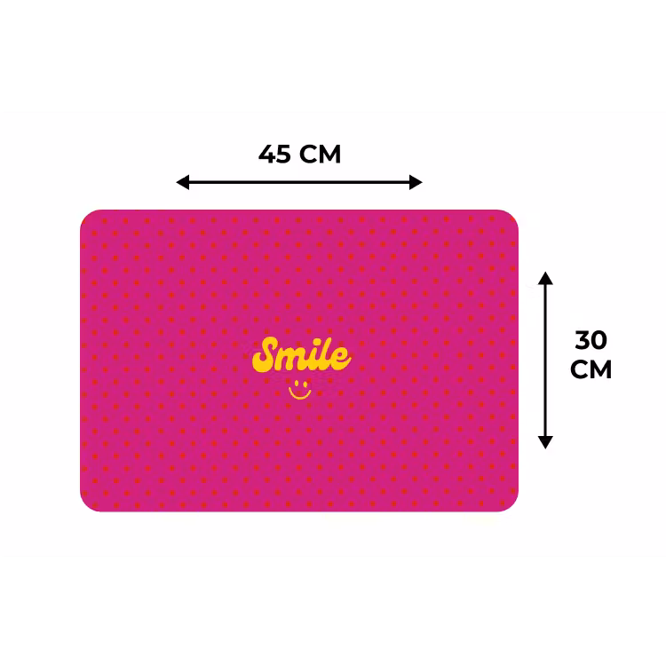 Smile - Stippen - Roze Placemat vinyl groot -specs