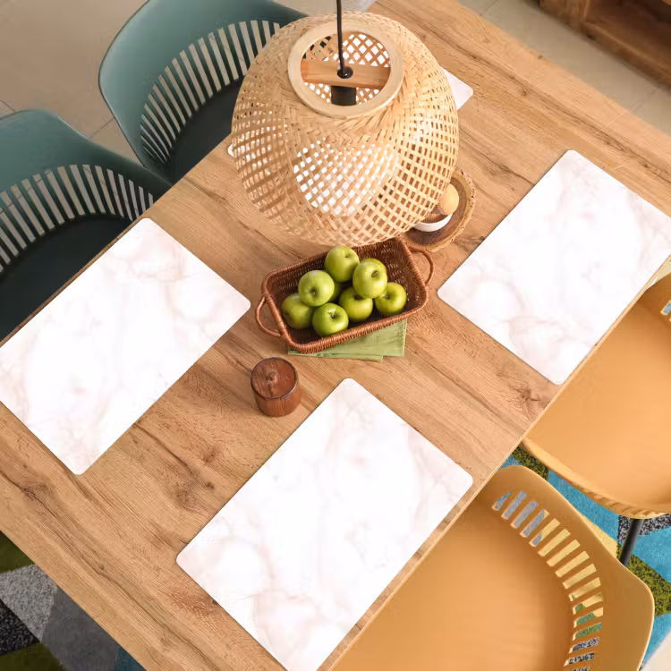Zalmroze - Marmer - Aders Placemat vinyl groot 368 -zzsfeer5_Kitchenyeah-website