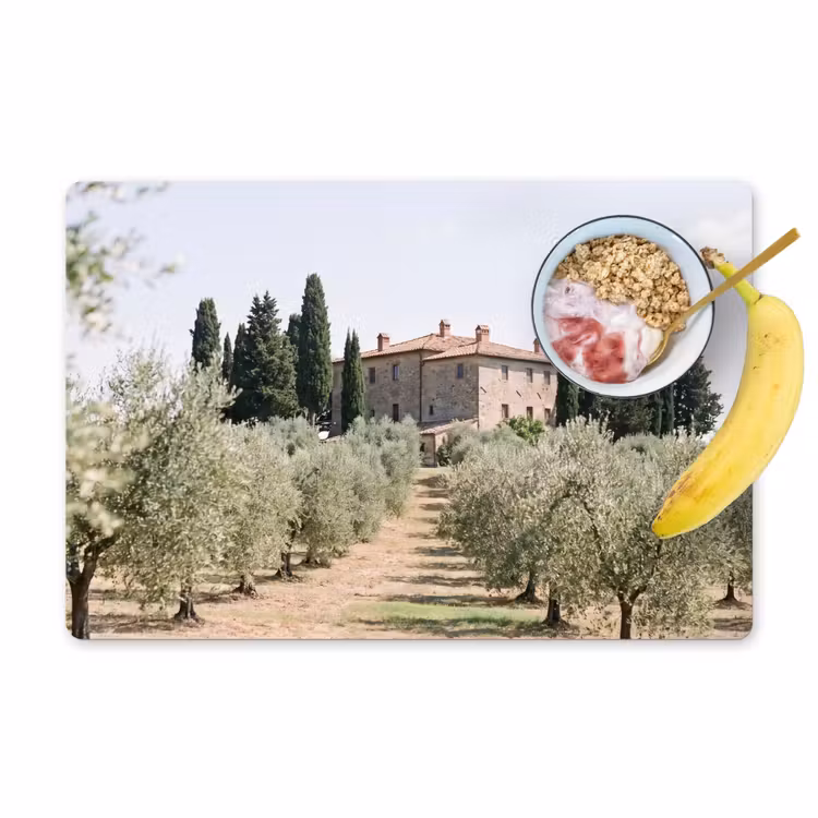 Tischset - 6 Stück - Landhaus – Olivenbaum – Obstgarten - Landhuis - olijfboom - gaard Placemat vinyl groot