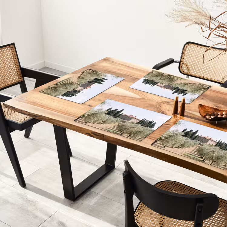 Tischset - 6 Stück - Landhaus – Olivenbaum – Obstgarten - Landhuis - olijfboom - gaard Placemat vinyl groot
