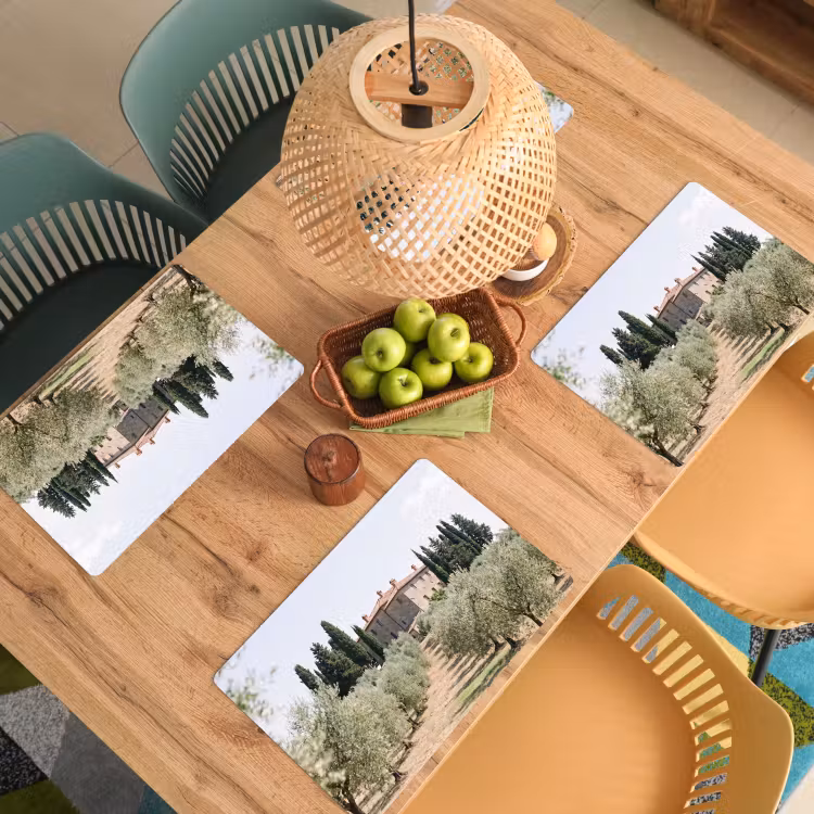 Tischset - 6 Stück - Landhaus – Olivenbaum – Obstgarten - Landhuis - olijfboom - gaard Placemat vinyl groot