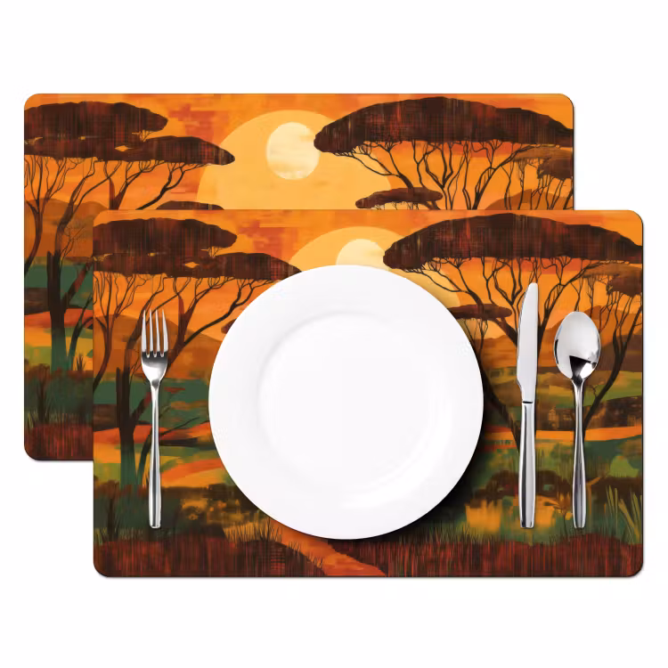 Landschap - Afrikaans - Zon Placemat vinyl groot -zzsfeer2_Kitchenyeah-website