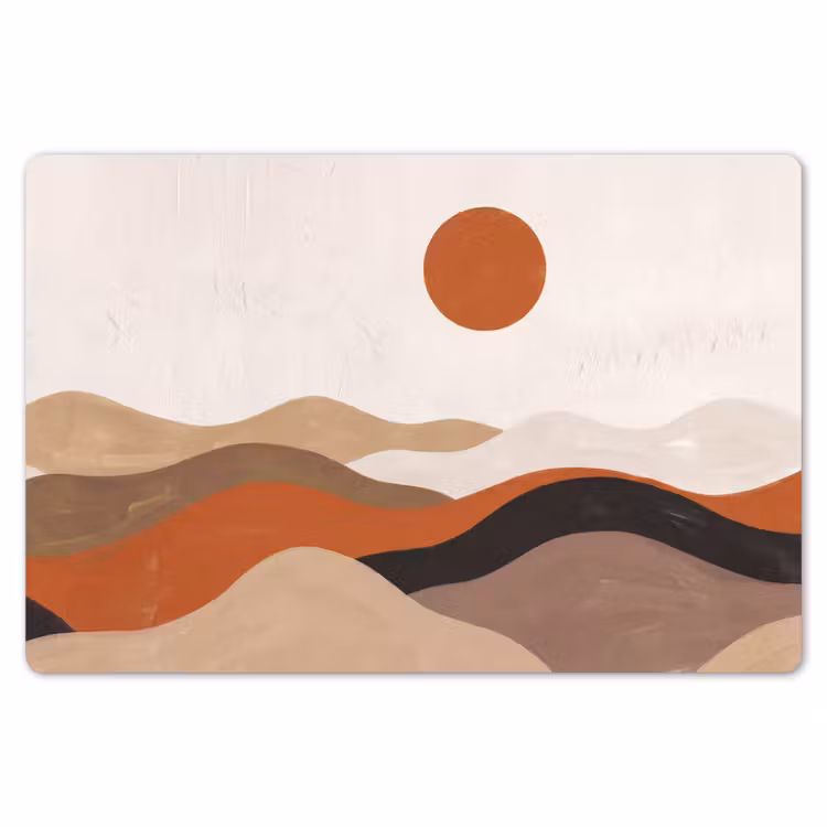Landschap - Heuvels - Zon - Abstract - Oranje Placemat vinyl groot -zzsfeer1_Kitchenyeah-website