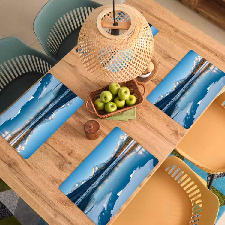 Landschap - Winter - Meer - Bergen - Uitzicht - IJs Placemat vinyl groot -zzsfeer5_Kitchenyeah-website