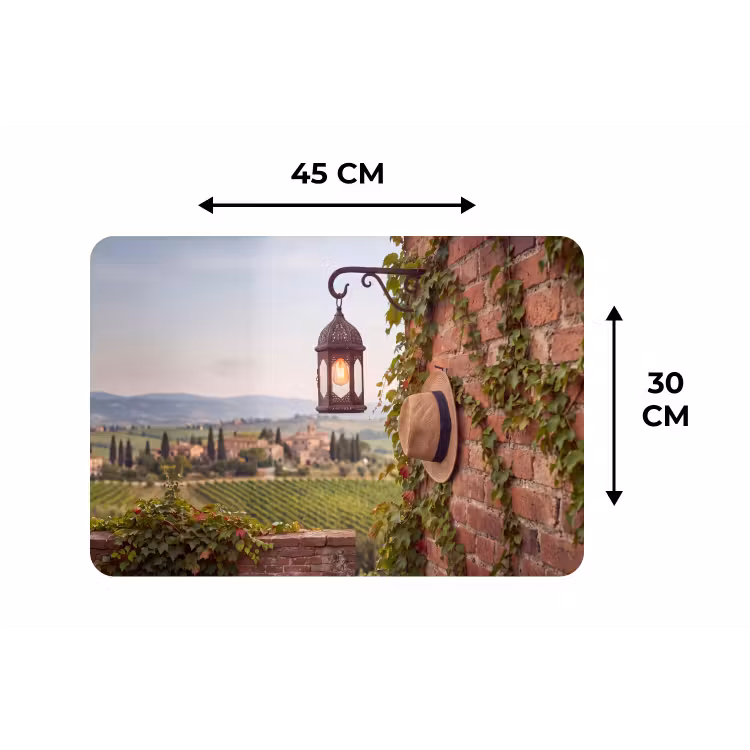 Lantaarn - Wijngaard - Landschap - Italiaans Placemat vinyl groot -specs