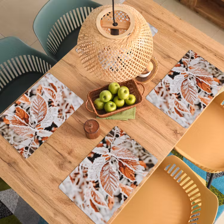 Bladeren - IJs - Winter - Natuur Placemat vinyl groot -zzsfeer5_Kitchenyeah-website
