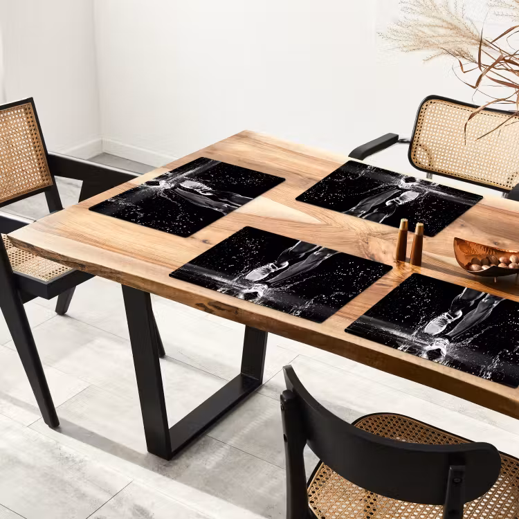Hardloopschoenen - Rennen - Druppels - Zwart Placemat vinyl groot -zzsfeer4_Kitchenyeah-website