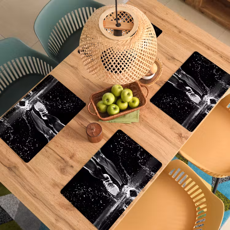 Hardloopschoenen - Rennen - Druppels - Zwart Placemat vinyl groot -zzsfeer5_Kitchenyeah-website