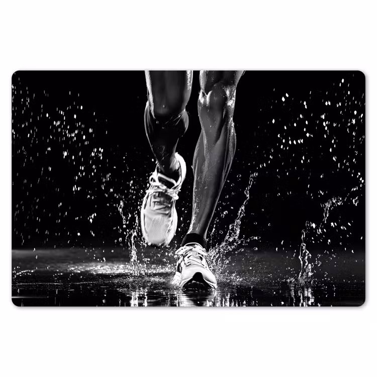 Hardloopschoenen - Rennen - Druppels - Zwart Placemat vinyl groot -zzsfeer1_Kitchenyeah-website