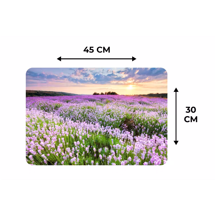 Lavendel - Bloemen - Zonsondergang - Paars - Weide Placemat vinyl groot -specs