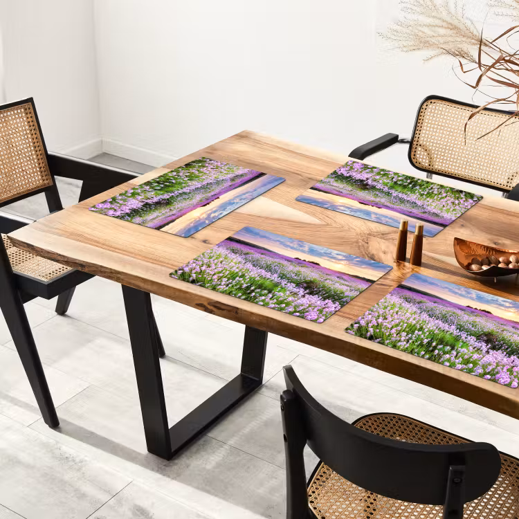Lavendel - Bloemen - Zonsondergang - Paars - Weide Placemat vinyl groot -zzsfeer4_Kitchenyeah-website