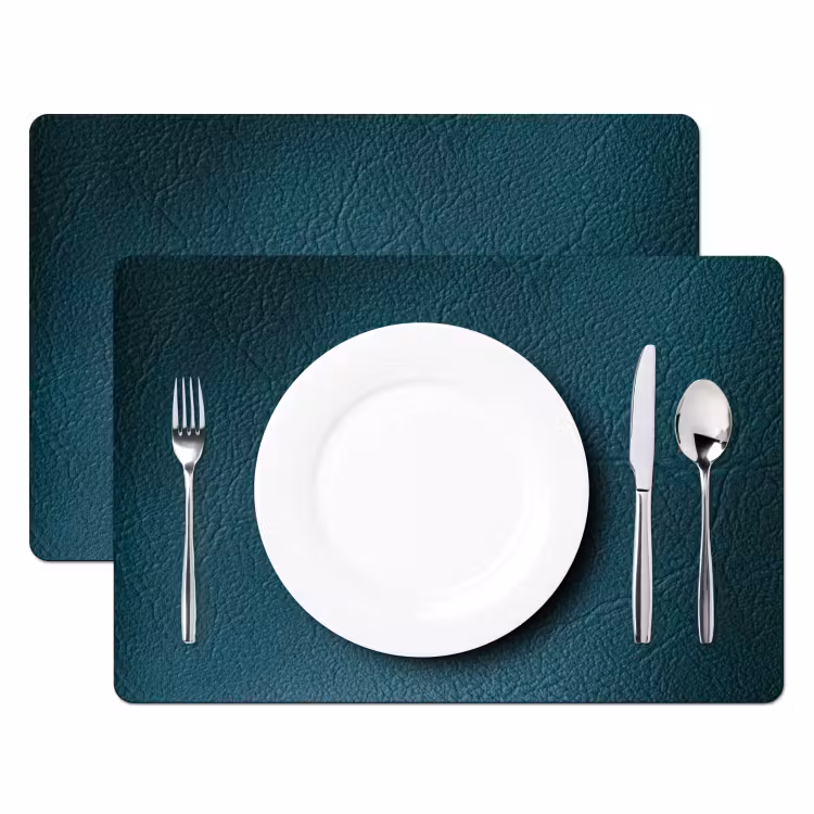 Leer - Lederlook - Groen - Blauw Placemat vinyl groot -zzsfeer2_Kitchenyeah-website