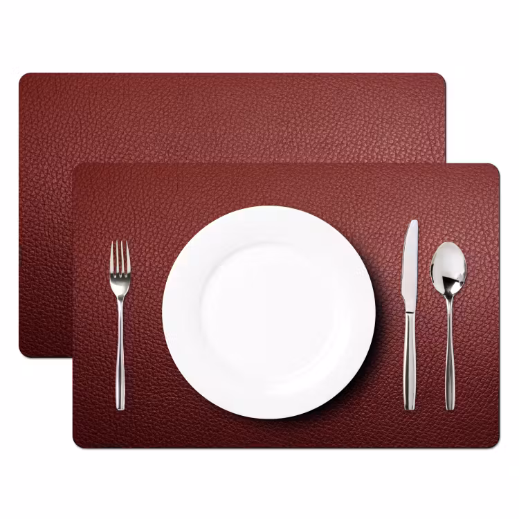 Leer - Lederlook - Rood - Licht Placemat vinyl groot -zzsfeer2_Kitchenyeah-website
