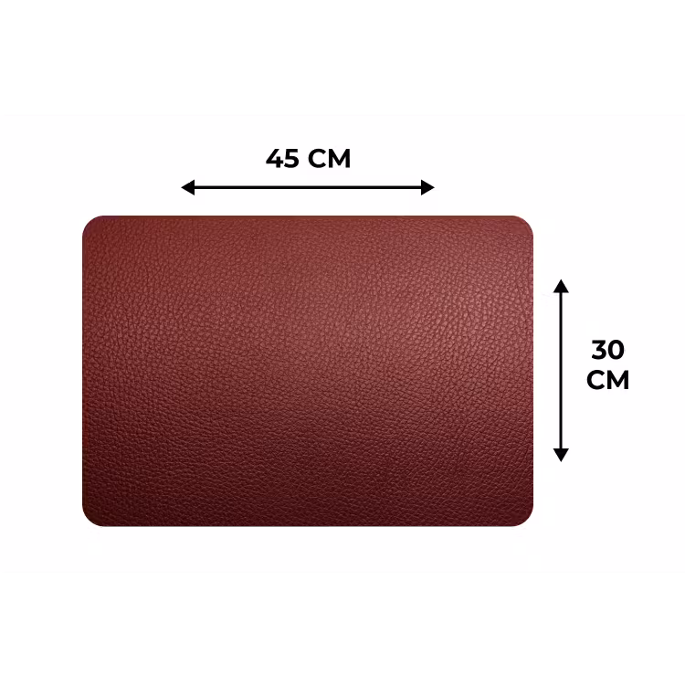 Leer - Lederlook - Rood - Licht Placemat vinyl groot -specs