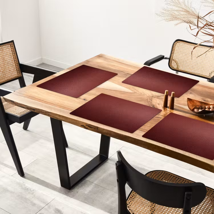 Leer - Lederlook - Rood - Licht Placemat vinyl groot -zzsfeer4_Kitchenyeah-website