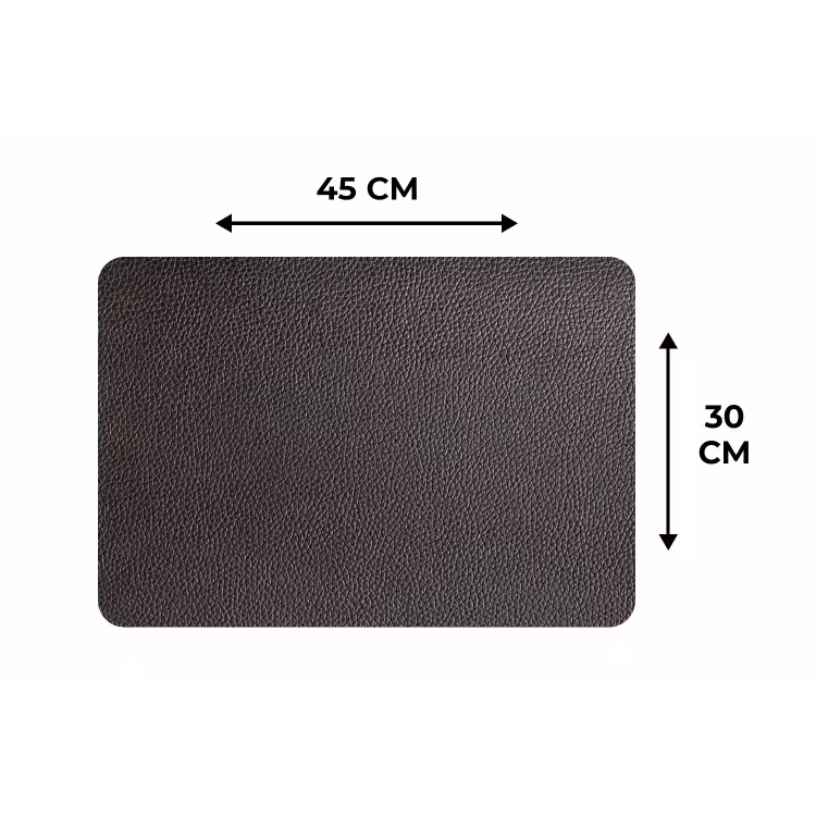 Leer - Lederlook - Zwart - Licht Placemat vinyl groot -specs