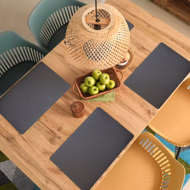 Leer - Structuur - Lederlook - Grijs Placemat vinyl groot -zzsfeer5_Kitchenyeah-website