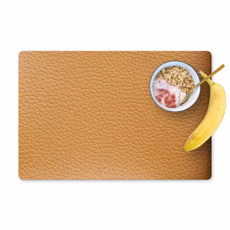 Leer - Structuur - Lederlook - Oranje Placemat vinyl groot -zzzproduct_Kitchenyeah-website