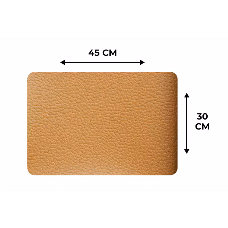 Leer - Structuur - Lederlook - Oranje Placemat vinyl groot -specs