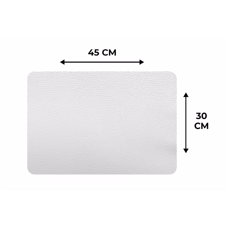 Leer - Structuur - Lederlook - Wit Placemat vinyl groot -specs