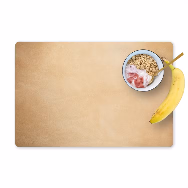 Leer - Structuur - Lederlook - Beige Placemat vinyl groot -zzzproduct_Kitchenyeah-website