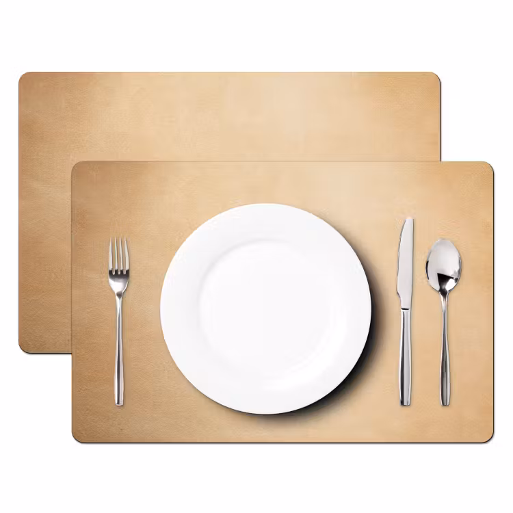 Leer - Structuur - Lederlook - Beige Placemat vinyl groot -zzsfeer2_Kitchenyeah-website