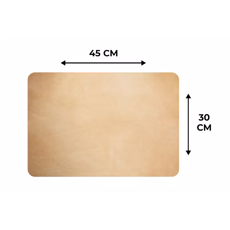 Leer - Structuur - Lederlook - Beige Placemat vinyl groot -specs