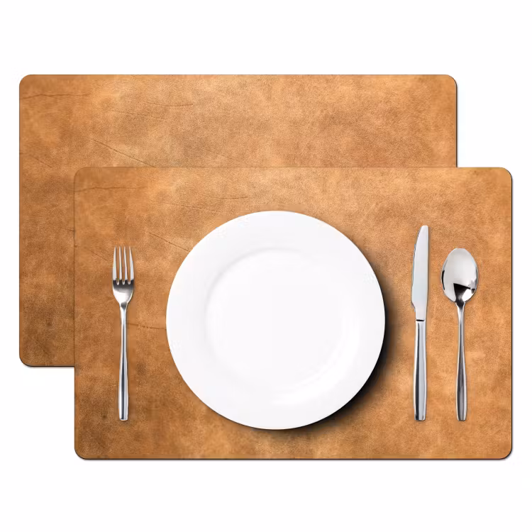 Leer - Structuur - Lederlook - Bruin Placemat vinyl groot -zzsfeer2_Kitchenyeah-website