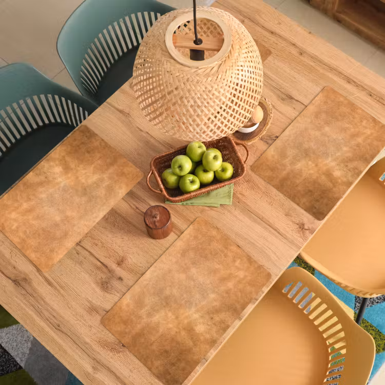 Leer - Structuur - Lederlook - Bruin Placemat vinyl groot -zzsfeer5_Kitchenyeah-website