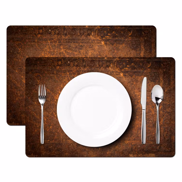 Leer - Structuur - Bruin - Oranje Placemat vinyl groot -zzsfeer2_Kitchenyeah-website