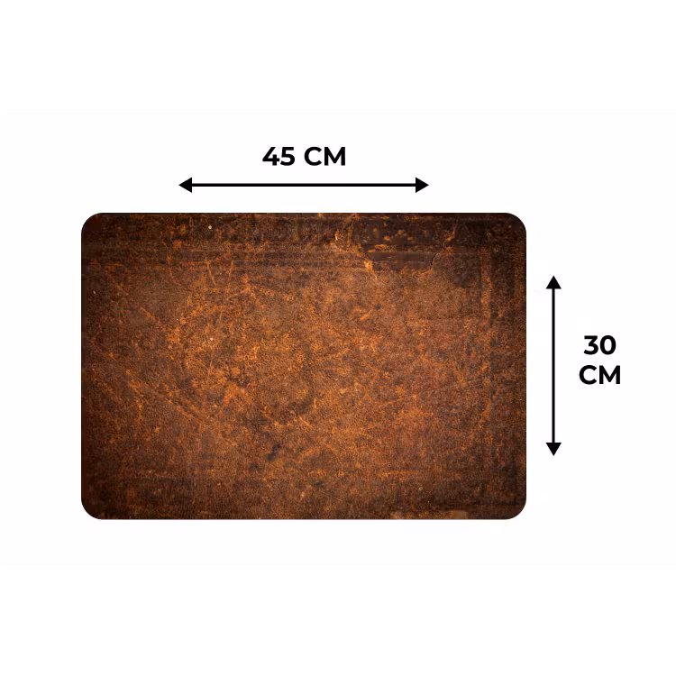 Leer - Structuur - Bruin - Oranje Placemat vinyl groot -specs