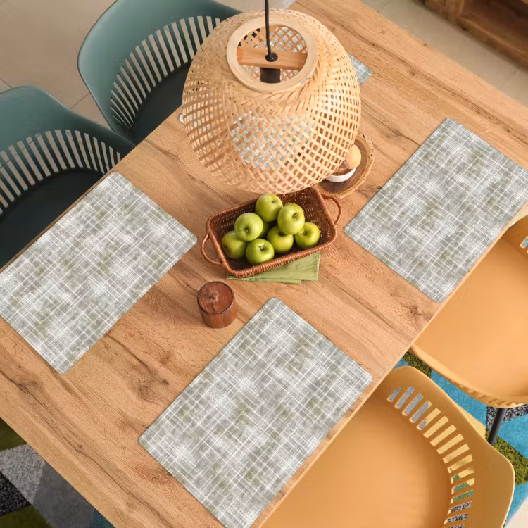 Linnen - Patroon - Groen Placemat vinyl groot 368 -zzsfeer5_Kitchenyeah-website