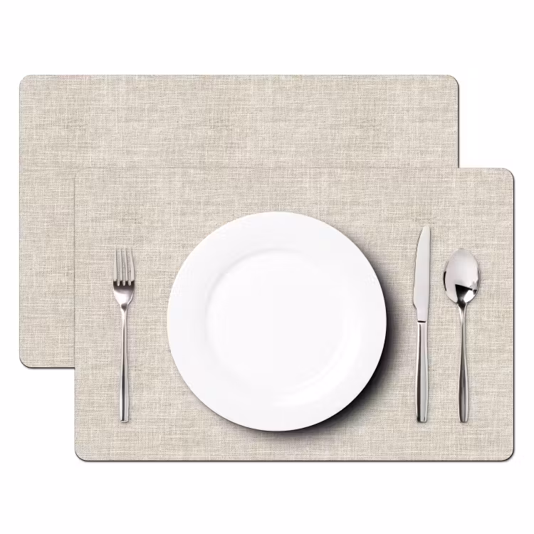 Linnen - Textuur - Beige Placemat vinyl groot 368 -zzsfeer2_Kitchenyeah-website