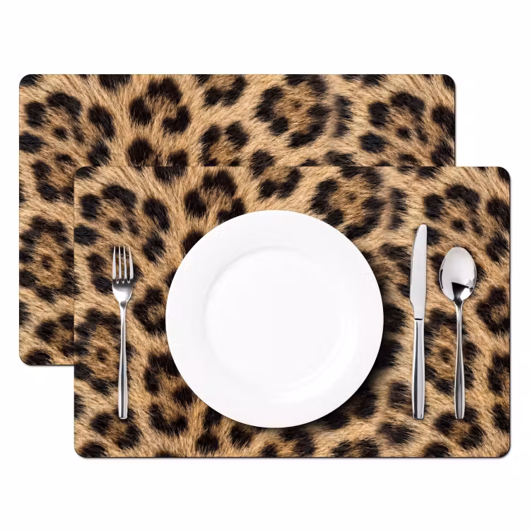 Luipaard - Vacht - Klassiek - Bruin Placemat vinyl groot -zzsfeer2_Kitchenyeah-website