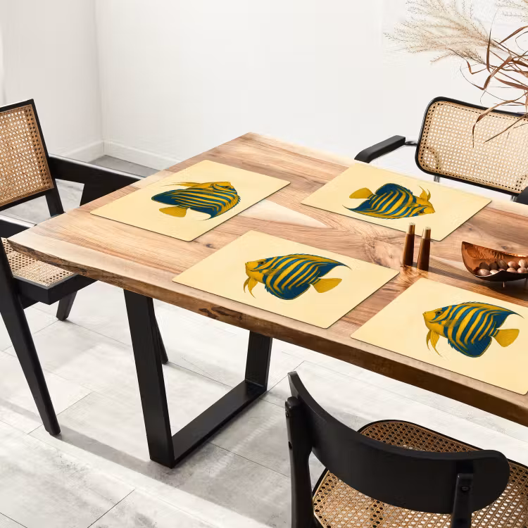 Felgeel - Vis - Strepen - Vinnen Placemat vinyl groot -zzsfeer4_Kitchenyeah-website