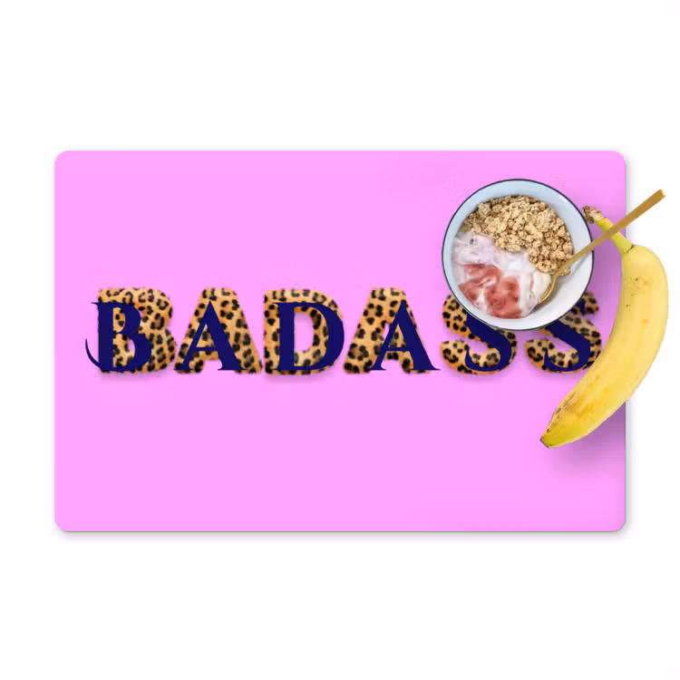 Felroze - Badass - Panterprint - Schaduw Placemat vinyl groot -zzzproduct_Kitchenyeah-website