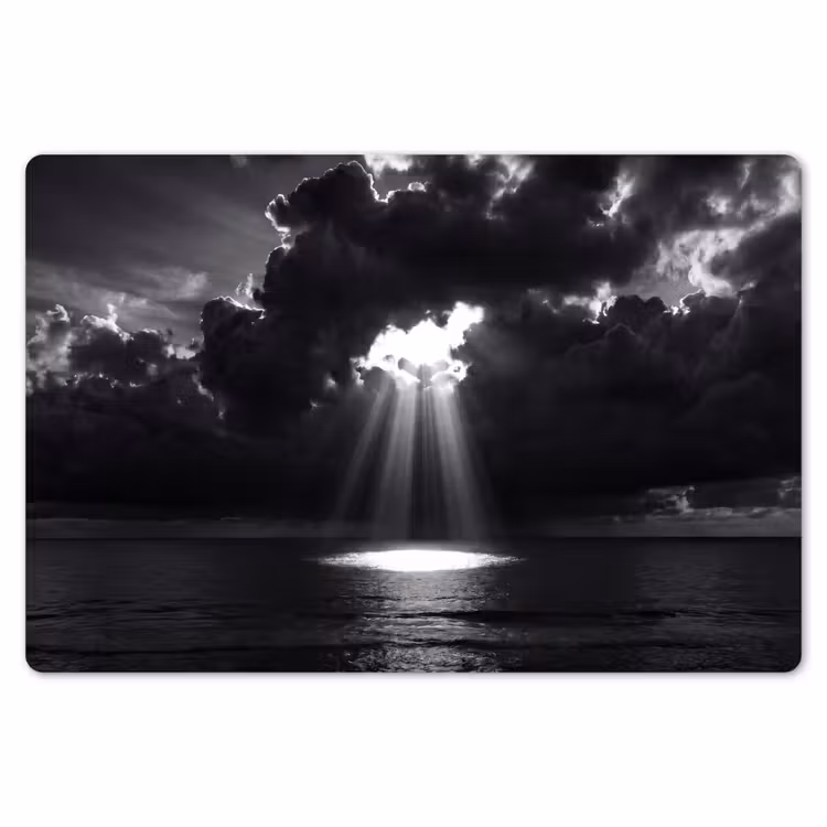 Licht - Wolken - Zee - Zwart-wit - Natuur Placemat vinyl groot -zzsfeer1_Kitchenyeah-website