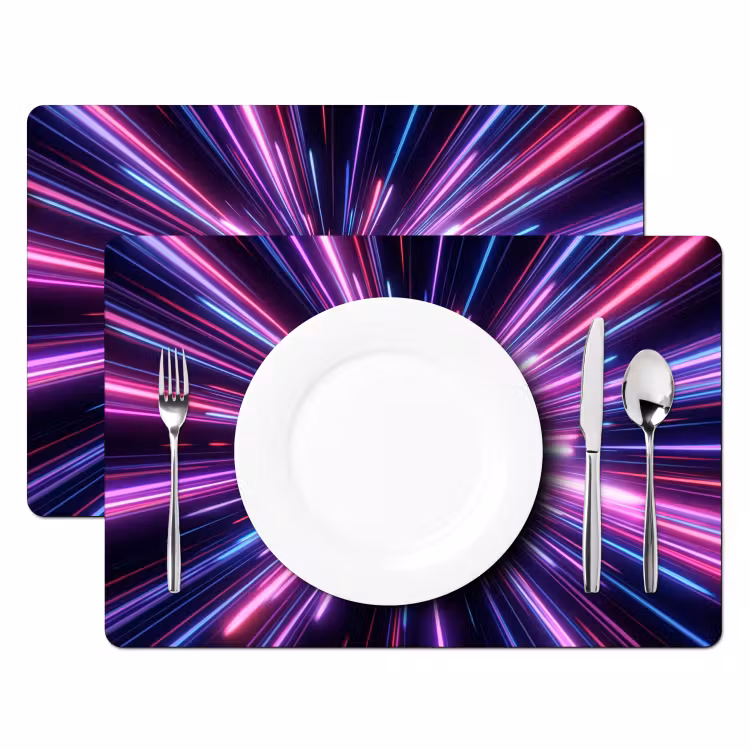 Lichtsnelheid - Ruimte - Roze - Paars Placemat vinyl groot -zzsfeer2_Kitchenyeah-website